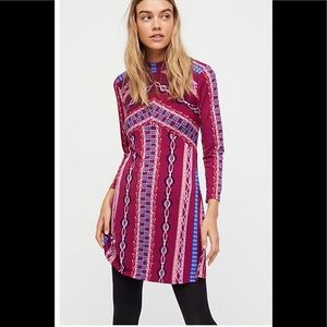 Free people Stella knit 3/4 sleeve mini dress NWT